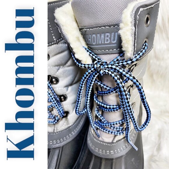 NWT KHOMBU ANNABEL Gray Thermolite Insulated Quilted Mid-Calf Snow Boots, Size 7 - Picture 5 of 10